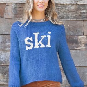 Wooden Ships Ski Sweater in Blue Fits L-XL Oversized